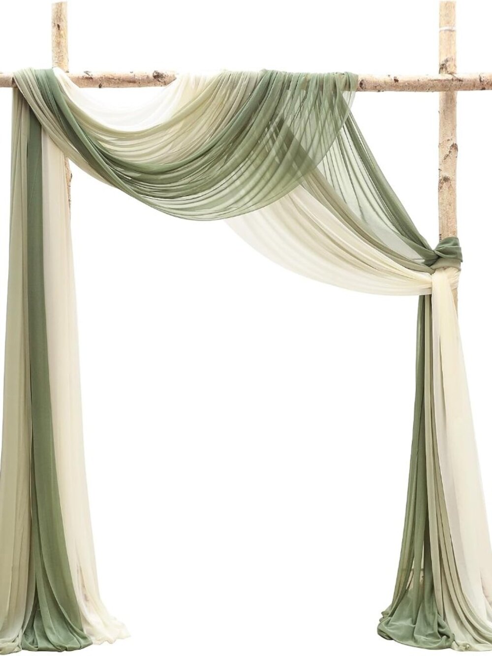 Wedding Arch Draping Fabric 3 Panels 20Ft Chiffon Fabric Drapes Arbor Drapery We